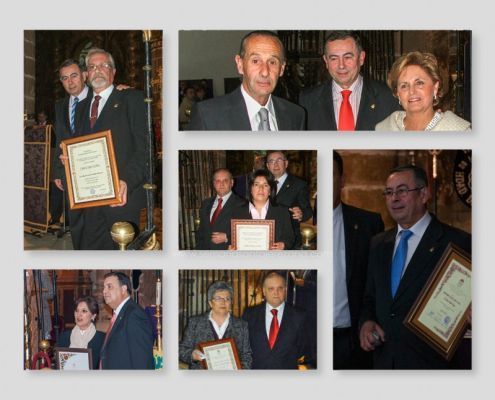 Algunas personas premiadas con la Cruz de Guía de la cofradía de la Oración en el Huerto, entre 2007 y 2018. Cruz de guía de la Cofradía del Señor Orando en el Huerto