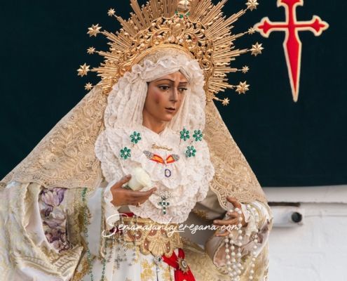 María Santísima de la Esperanza Macarena durante su salida extraordinaria al Convento Madre de Dios, 8 de junio de 2025 19 Procesión diurna histórica de la Esperanza Macarena