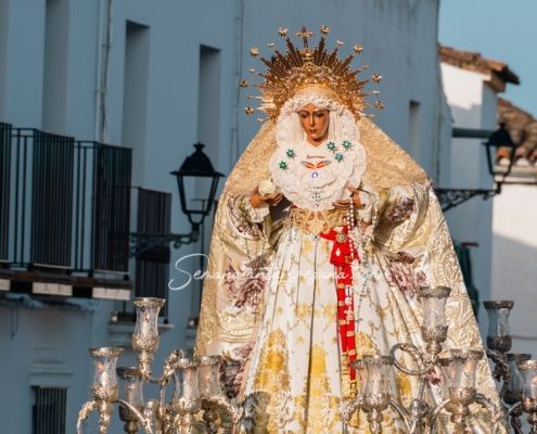 María Santísima de la Esperanza Macarena durante su salida extraordinaria al Convento Madre de Dios, 8 de junio de 2025 4 Procesión diurna histórica de la Esperanza Macarena